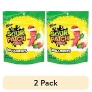 (2 pack) SOUR PATCH KIDS Ornaments Soft & Chewy Holiday Candy, 10 oz