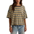 thumbnail image 3 of Guluxicc Womens T Shirts Stripe Printed Casual Short Sleeve Tops Crew Neck Summer Y2k Trendy T-Shirts Fashion Streetwear, 3 of 7