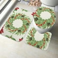 thumbnail image 3 of Christmas Bathroom Sets Christmas Decoration Bathroom Foot Mat Three Piece Set, Absorbent Quick Drying Anti Slip Foot Mat, Crystal Velvet Foot Mat, Machine Washable, 3 of 6