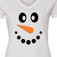 thumbnail image 4 of Inktastic Cute Smiling Snowman Face with Carrot Nose Women's V-Neck T-Shirt, 4 of 5