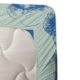 thumbnail image 6 of Ambesonne Fishing Fitted & Top Sheet Set with Shams, Whale Wheel Sketch, Eggshell Blue, 6 of 7