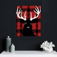 thumbnail image 4 of Nawypu Christmas Canvas Wall Art - Christmas Joy Elk Red and Black Buffalo Plaid - Modern Wall Decor Gallery Canvas Wraps Giclee Print Stretched and Framed Ready to Hang, 4 of 4