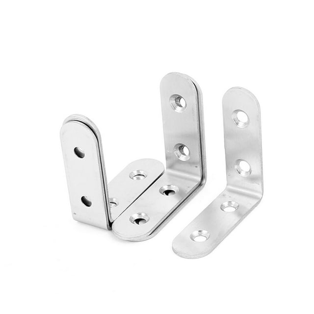 Unique Bargains 5 Pcs Support d'Étagère en Forme de L 90 Degrés Support d'Angle en Métal 50 x 50mm