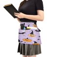 thumbnail image 2 of Yayeee Waist Apron with Pockets for Cooking Waterproof Half Server Aprons, Light Purple Halloween Black Cat, 2 of 7