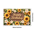 thumbnail image 2 of Wooden Floral Birthday Banner Sunflower Happy Birthday Decoration for Party Celebration Event, 2 of 7