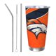 thumbnail image 1 of Taza térmica duradera de acero inoxidable 304 con tapa y pajita, temática del equipo de fútbol de los Broncos, taza térmica de acero inoxidable de 20 oz, taza para automóvil, adecuada para bebidas, 1 of 8