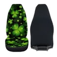 thumbnail image 6 of XYZCANDO St. Patrick's Day Front Car Seat Covers featuring Glowing Clover Pattern - Breathable Durable Protectors For All Car Types, 6 of 10