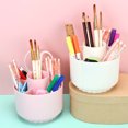 thumbnail image 4 of 360 Degree Rotating Pen Holder Multifunctional Desk Organizer with 5 Compartments Rotatable Makeup Pen Storage Box Stationery Organizer for Office Home, 4 of 4