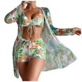 thumbnail image 2 of Spring Saving GaThRRgYP Womens Swimsuit Cover Up under $5,Women's Printed Bikini Straps Deep V Split Three Piece Swimsuit Set, 2 of 9