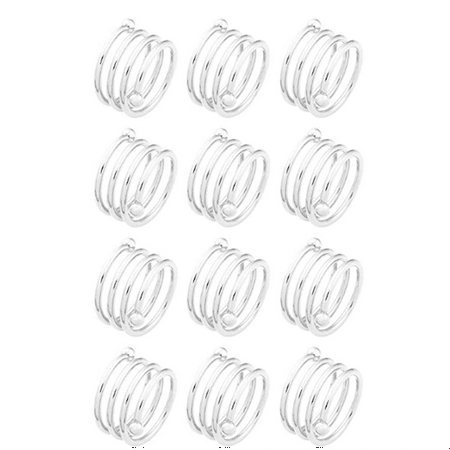 

Spring Napkin Rings Set of 12 Metal Spiral Napkin Rings Round Silver