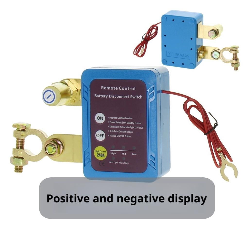 12V 240A Remote Battery Disconnect Switch, Automatic Power Shut Off Kill Switch for Car, Truck, Marine - Anti-Theft, Energy Saving