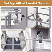Bird Cage Outdoor Parakeet Cage Large Wooden Aviary Cage Indoor Parrot Cage House