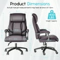 thumbnail image 3 of HomeZeer Executive Reclining Office Chair 400lbs, Leather Home Office Desk Chairs for Adults, Ergonomic High Back Computer Chair, Swivel Big and Tall Office Chair with Wheels, Brown, 3 of 10