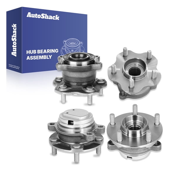 AutoShack Front & Rear Hub Bearing Assemblies for INFINITI & Nissan, Q50 2014-2023 G37 2008-2013 370Z 2009-2020 G35 2007-2008 QX50 2014-2017, RWD L4 2.0L V6 3.0L 3.5L 3.7L - Without ABS, 5-Lug
