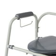 Medline Steel 3in1 Bedside Toilet Commode with Microban, 350lb Weight Capacity, Gray