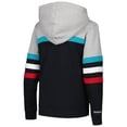 thumbnail image 3 of Youth Mitchell & Ness Black/Heather Gray San Antonio Spurs Hardwood Classics Head Coach Pullover Hoodie, 3 of 3