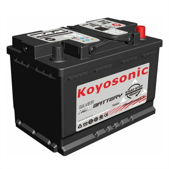 ATE CHG KOYOSONIC AGM-70AH Automotive Battery – Maintenance-Free High Performance Car Battery with Calcium Lead Grid, Leak-Resistant Design,  and 3-Year Free Replacement Warranty