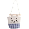thumbnail image 2 of Bolsa de Almacenamiento Colgan Pequeña Canasta de Almacenamiento Decorativa Bolsa de pa mio de Puerta de Ped Cuadrícu azul perfecl Bolsas Organizadoras Colgantes, 2 of 8
