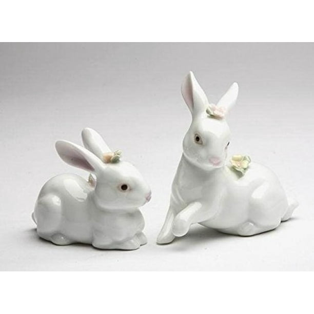 black and white rabbit figurine