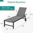 thumbnail image 4 of Walsunny 2pcs Patio Outdoor Chaise Lounge Chair with Wheels for Outside Aluminum Adjustable Angle Lounge Chair Set（Light Gray）, 4 of 8