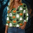 thumbnail image 2 of Godom Women Halloween Shirt Halloween Tshirt Graphic Tees Fall Season 3/4 Sleeve Tops, 2 of 5