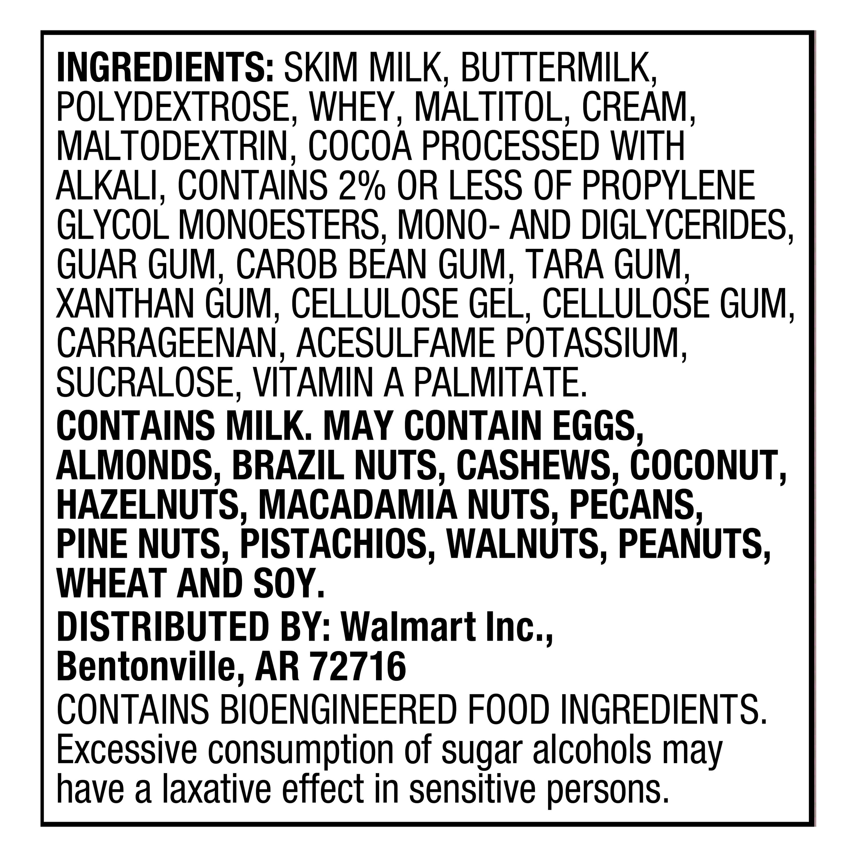 Great Value 0 Sugar, Chocolate Reduced Fat Ice Cream, 48 fl oz Tub