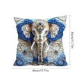 thumbnail image 5 of Specollect 2 Pcs Vintage Elephant Print Pillow Cover, Soft Short Pile Cushion Cover for Sofa and Living Room Decor, Blue Decorative Throw Pillowcase, 5 of 8