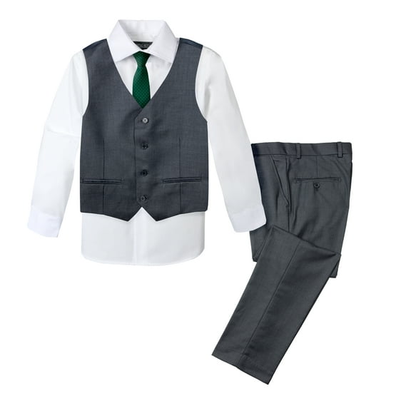 Spring Notion Boys' Formal 4-Piece Set, Charcoal-B