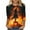 Multicolor15, variant on Mgmyaa Halloween Shirts for Women 3/4 Sleeve Fall Halloween Pattern Round Neck T-Shirts Plus Size Costumes Blouses Size S-5XL
