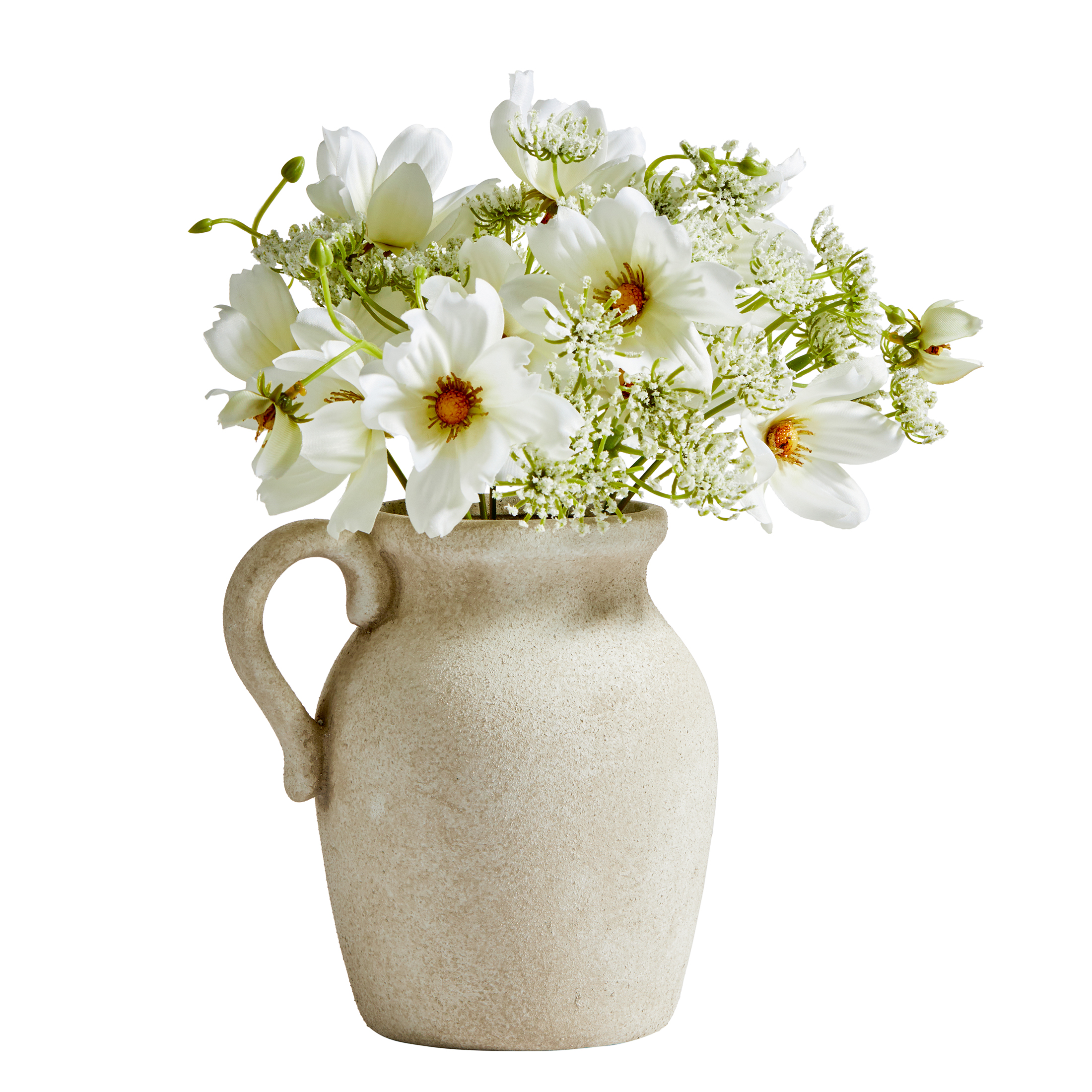 Better Homes & Garden Artificial Wild Flowers in Ceramic Jug Vase for Home Decor