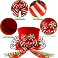 thumbnail image 4 of Christmas Candy Canes Tree Topper Red Hat with Peppermint Bows Ornament Winter Lollipop Holiday Home Decoration Xmas Festive Gift Ideas Supplies, 4 of 6
