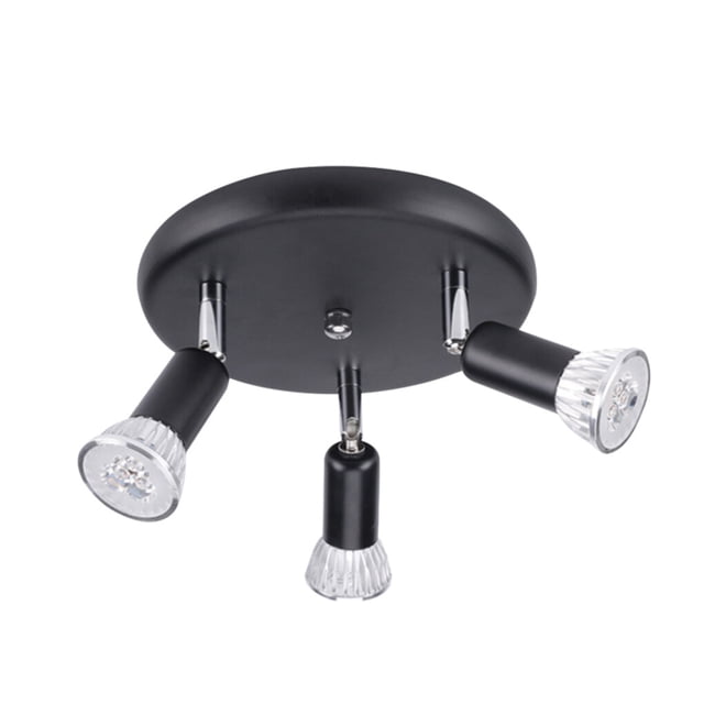 3 Way Round Plate Ceiling Spotlight Cabinet Rotatable LED Light Bulbs Home Lighting Warm White Light