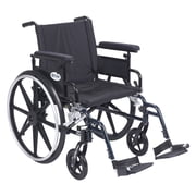 Drive Medical Viper Plus GT Wheelchair with Flip Back Removable Adjustable Full Arms, Swing away Footrests, 20" Seat