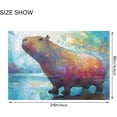 thumbnail image 3 of SKYSONIC Bathroom Rug Toiletry Mat Set, 2 pack Geometric Capybara Print, Fluffy Plush Absorbent Bath Rugs Carpet for Bathroom Floor Toilet Tub and Shower,23.6"x15.7"+17.3"x13.4", 3 of 7