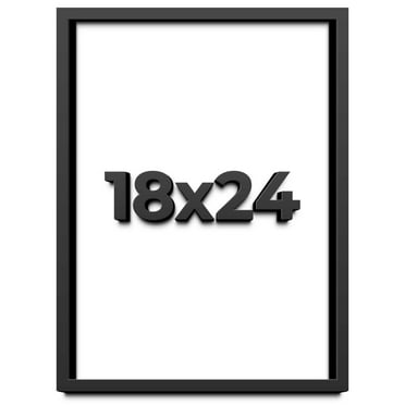18x24 Shadow Box Frame Black | 1 inches Deep Real Wood Contemporary Shadowbox Display Frame | UV