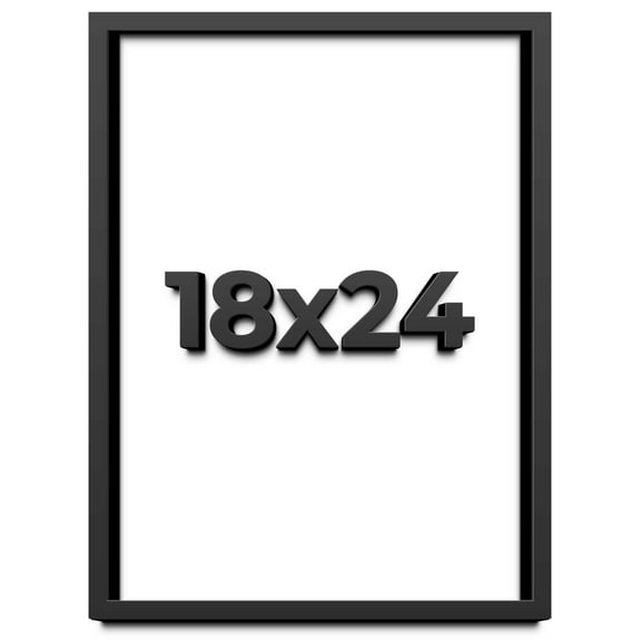 18x24 Shadow Box Frame Black | 1 inches Deep Real Wood Contemporary Shadowbox Display Frame | UV
