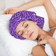 thumbnail image 5 of violet leopard purple Silk Bonnet for Sleeping Women Men, Adjustable Elastic Satin Bonnet Bonnet for Sleeping, Soft Similar Silk Curly Cuteness Hair Bonnet for Sleeping, 5 of 7