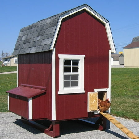 Little Cottage Company Gambrel Barn Chicken House with Nesting Box and Ramp