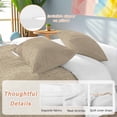 thumbnail image 3 of Brown Farmhouse Bedding 3 Piece Duvet Cover Set California King, Vintage Country Monochrome Textured Soft Microfiber Comforter Cover with Zipper Closure & Pillowcases, FadeResistant Quilt Cover, 3 of 9