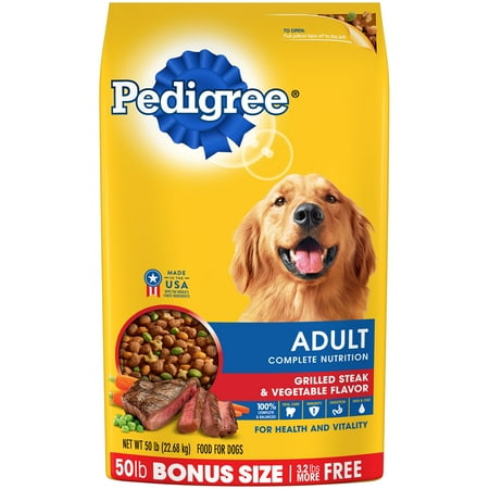 Pedigree adultes grillée Saveur Steak et légumes Croquettes pour chien 50 livres