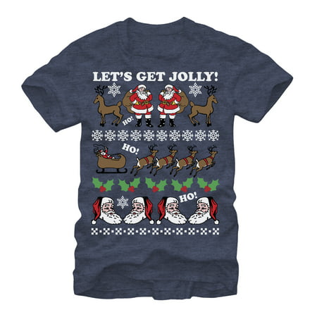 Men's Santa Claus Jolly Ugly Christmas Sweater T-Shirt