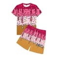thumbnail image 3 of FAOWME Men's Summer 2 Piece Set Graphic Printed Short Sleeve Round Neck T Shirt And Shorts Comfortable Breathable Fashion Outfits For Casual Daily Wear,XXXXXL,Pink, 3 of 6