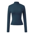 thumbnail image 6 of Kcolen Long Sleeve Shirts for Women High Neck Slim Fit Stretch Casual Basic Solid Color Tee Shirt Fall Fashion Basic Top Womens Going Out Outfits, 6 of 6