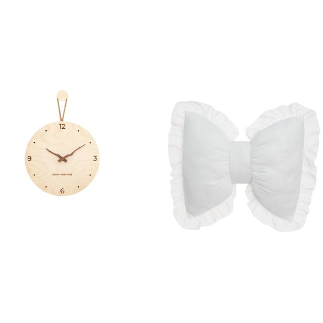 Reloj de pared de madera con cojín decorativo minimalista y moderno con lazo nórdico, reloj colgante para dormitorio, oficina, hogar, estudio, habitac