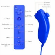 Remote Controller and Nunchuck Joystick Compatible for wii/wii u (dark Blue)