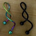 thumbnail image 4 of Jiaroswwei 1Pc 14g Cool Twist Spiral Ear Industrial Barbell Belly Ring Piercing Earring, 4 of 7