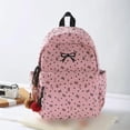thumbnail image 4 of Yucurem Large Capacity Aesthetic Corduroy Bow Printed Backpacks, Lightweight Coquette Backpack with Bowknot for Travel Work Daily Use (Pink), 4 of 6