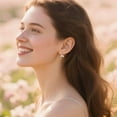 thumbnail image 2 of Sterling Silver Love Bow Hoop Earrings for Women Teens CZ Bow Hoop Earrings Huggie, 2 of 12