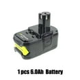thumbnail image 1 of 6000mAh 18V High-Capacity Li-ion Battery for RYOBI One+ Tools - Compatible with P108/P104/P107/RB18L20 Series, 1 of 10