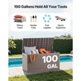 thumbnail image 3 of 100 Gallon Grey Resin Outdoor Deck Box Waterproof Storage for Patio Furniture Cushions Garden Tools Pool Supplies Toys and Towels, 3 of 6